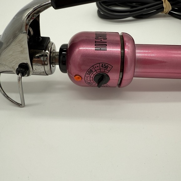 Hot Shot Tools Curling Iron S510325 Pink Metal Adjustable Temp Professional 1" - Picture 6 of 7